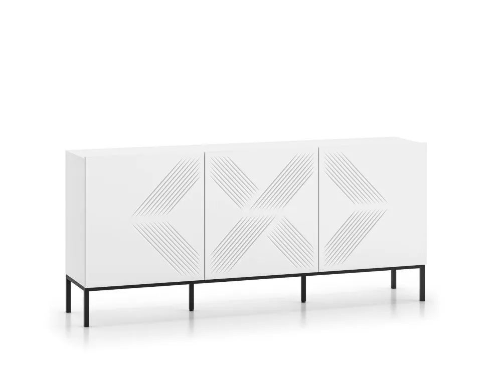 Komoda KLARA 3D biały mat z podstawą w stylu glamour I sklep meblowy MIRAT. styl GLAMOUR