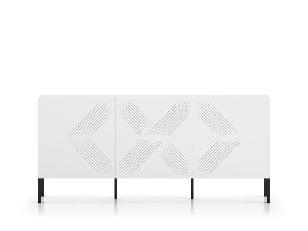Komoda KLARA 3D biały mat do nowoczesnego salonu I sklep meblowy MIRAT. styl GLAMOUR