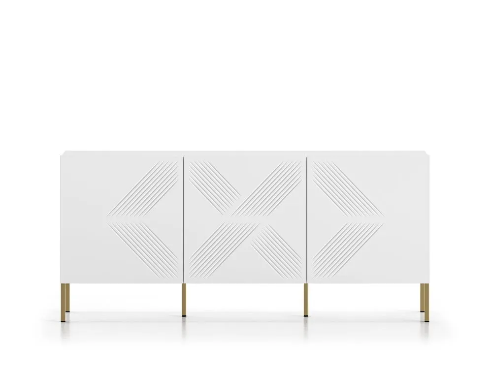 Komoda KLARA 3D biały mat do nowoczesnego salonu I sklep meblowy MIRAT. styl GLAMOUR