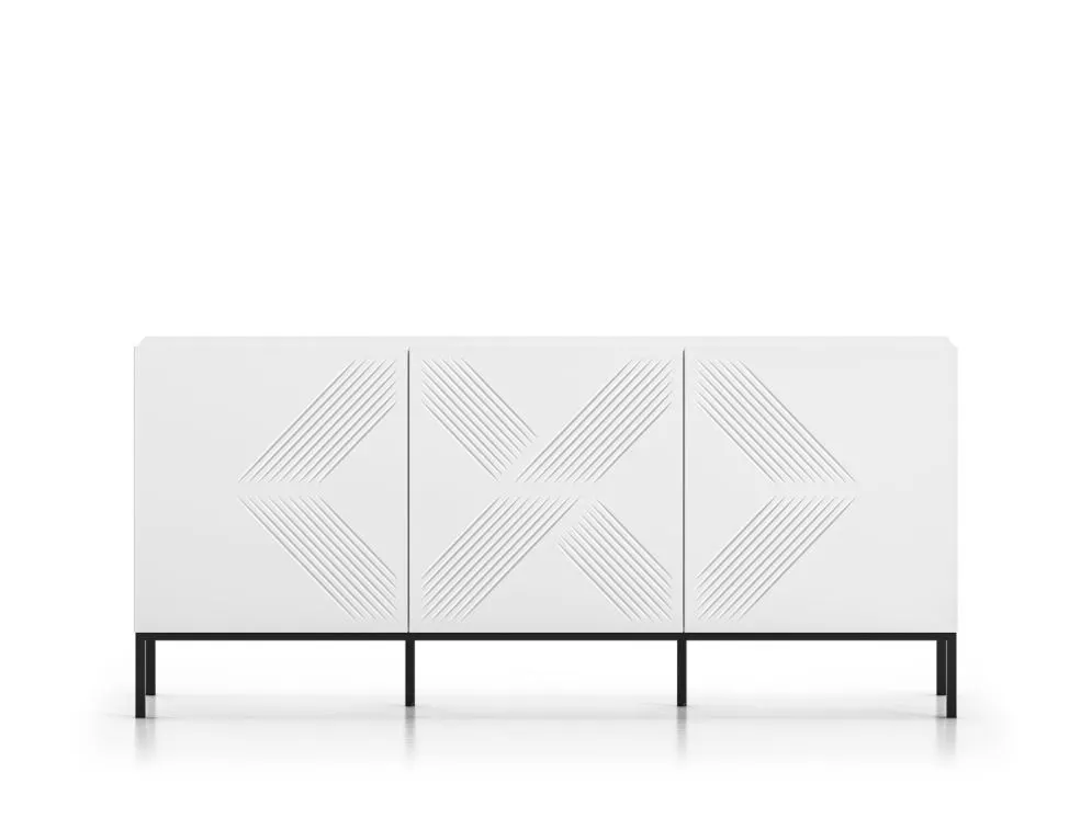 Komoda KLARA 3D biały mat z podstawą w stylu glamour I sklep meblowy MIRAT. styl GLAMOUR