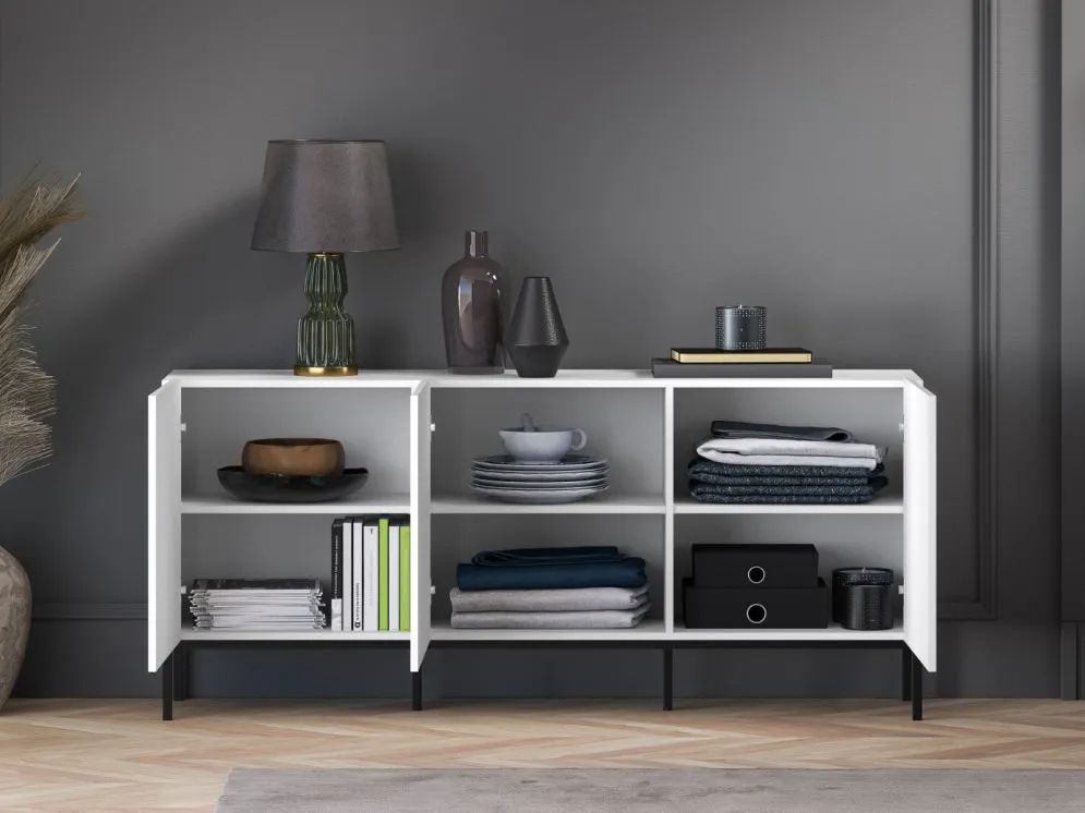 Komoda KLARA 3D biały mat z podstawą w stylu glamour I sklep meblowy MIRAT. styl GLAMOUR