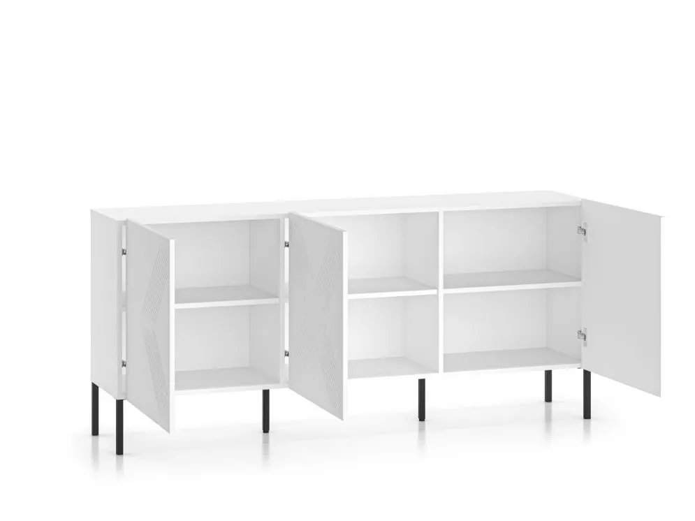 Komoda KLARA 3D biały mat do nowoczesnego salonu I sklep meblowy MIRAT. styl GLAMOUR