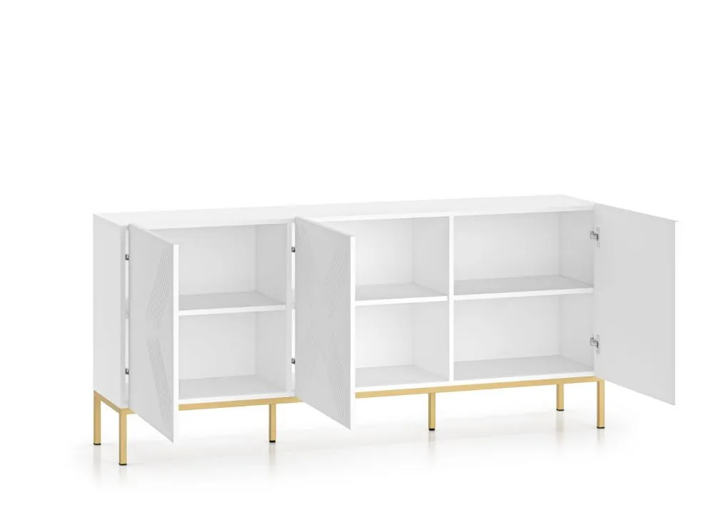 Komoda KLARA 3D biały mat z podstawą w stylu glamour I sklep meblowy MIRAT. styl GLAMOUR