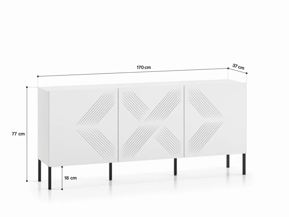 Komoda KLARA 3D biały mat do nowoczesnego salonu I sklep meblowy MIRAT. styl GLAMOUR