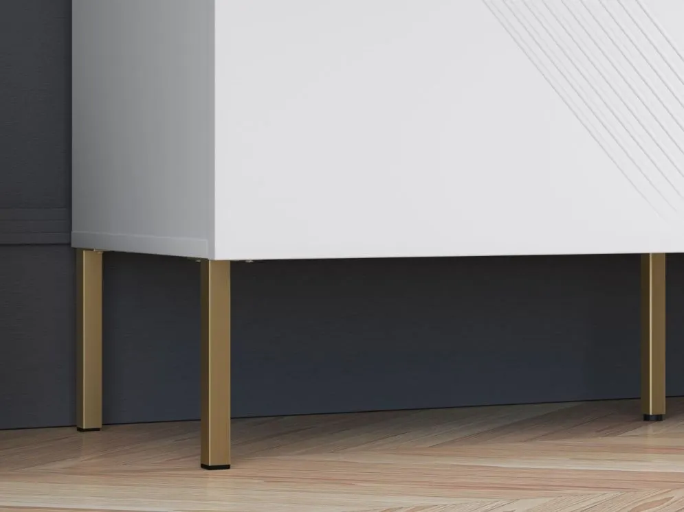 Komoda KLARA 3D biały mat do nowoczesnego salonu I sklep meblowy MIRAT. styl GLAMOUR