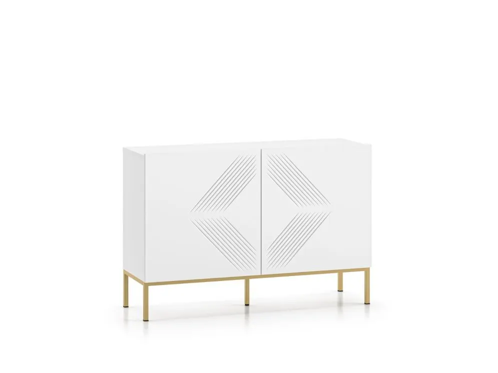 Komoda KLARA 2D biały mat z podstawą do sypialni I sklep meblowy MIRAT. styl GLAMOUR