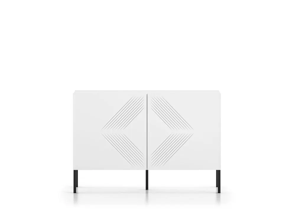 Komoda KLARA 2D biały mat na metalowych nogach I sklep meblowy MIRAT. styl GLAMOUR