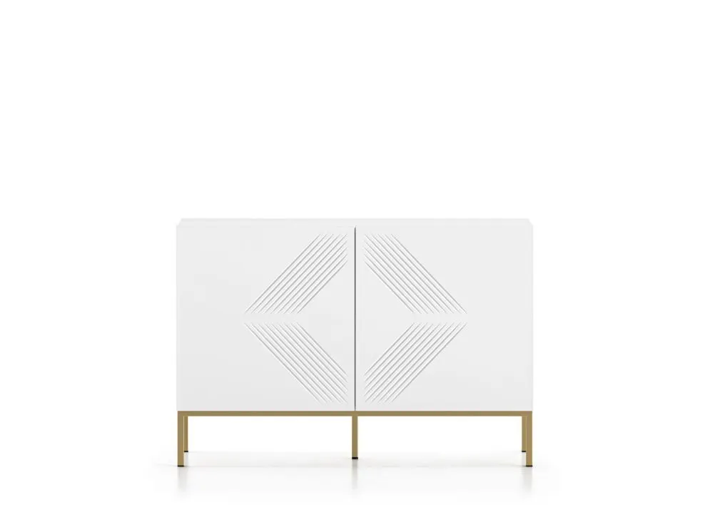 Komoda KLARA 2D biały mat z podstawą do sypialni I sklep meblowy MIRAT. styl GLAMOUR