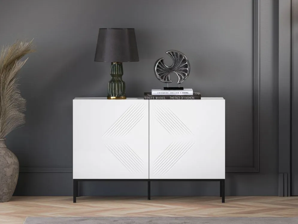 Komoda KLARA 2D biały mat z podstawą do sypialni I sklep meblowy MIRAT. styl GLAMOUR