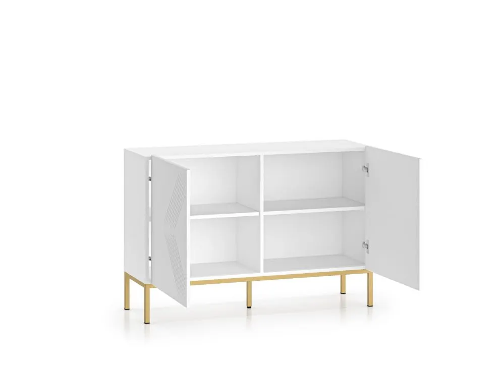 Komoda KLARA 2D biały mat z podstawą do sypialni I sklep meblowy MIRAT. styl GLAMOUR