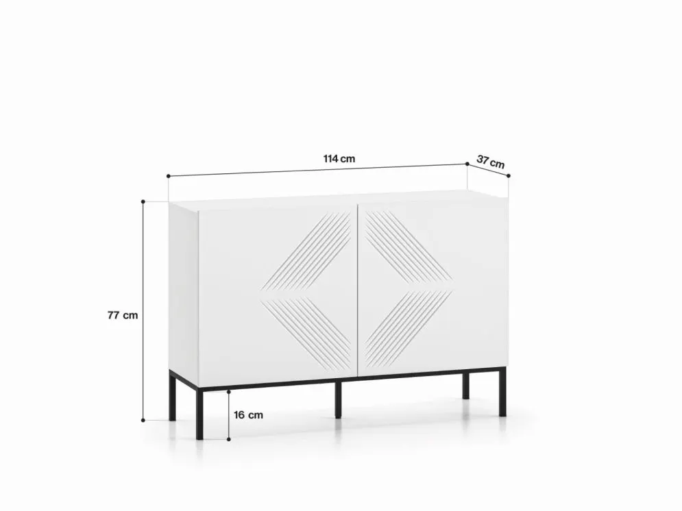 Komoda KLARA 2D biały mat z podstawą do sypialni I sklep meblowy MIRAT. styl GLAMOUR