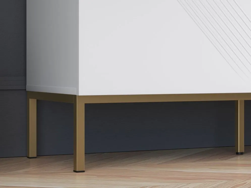 Komoda KLARA 2D biały mat z podstawą do sypialni I sklep meblowy MIRAT. styl GLAMOUR