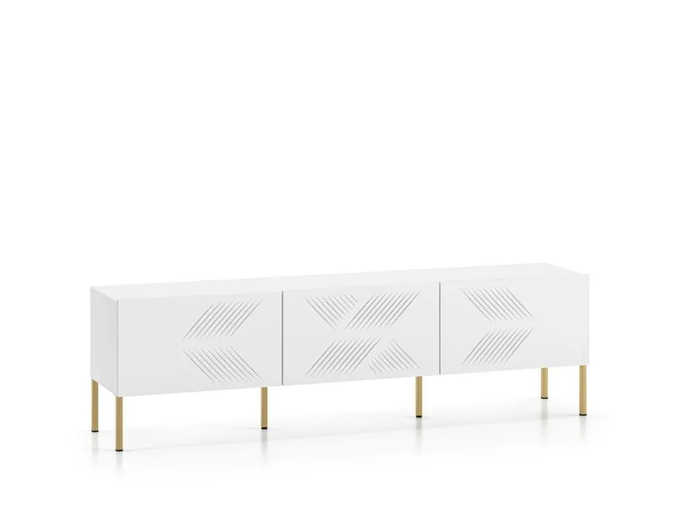 Szafka RTV KLARA biały mat nowoczesna polskiej produkcji I sklep meblowy MIRAT. styl GLAMOUR kolekcja KLARA