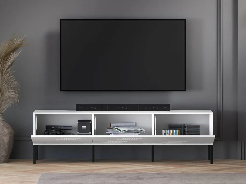 Szafka RTV KLARA biały mat nowoczesna polskiej produkcji I sklep meblowy MIRAT. styl GLAMOUR kolekcja KLARA