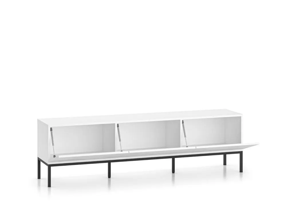 Szafka RTV KLARA biały mat z podstawą pod telewizor nowoczesna I sklep meblowy MIRAT. styl GLAMOUR kolekcja KLARA