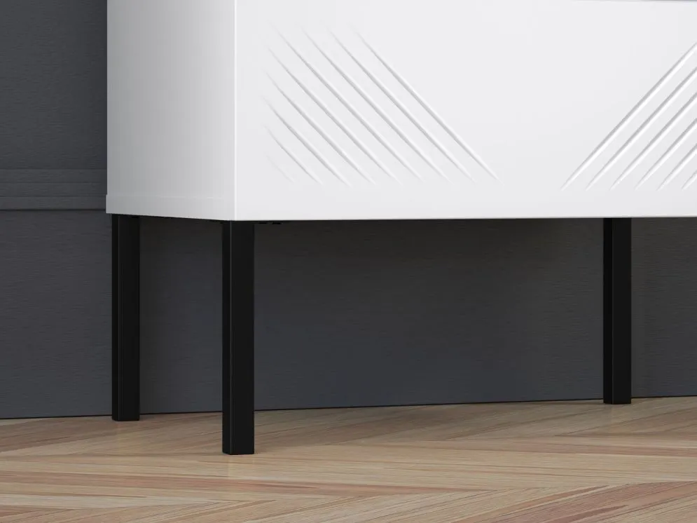 Szafka nocna KLARA biały mat z półką nowoczesna I sklep meblowy MIRAT. styl GLAMOUR