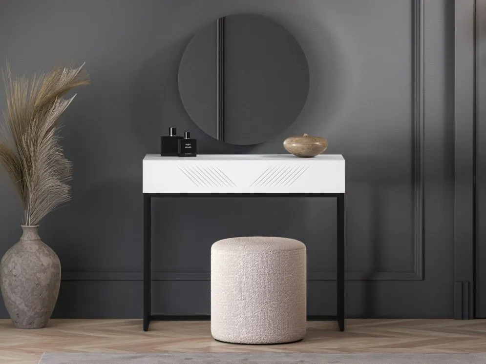 Toaletka KLARA biały mat na kosmetyki do sypialni I sklep meblowy MIRAT. styl GLAMOUR kolekcja KLARA