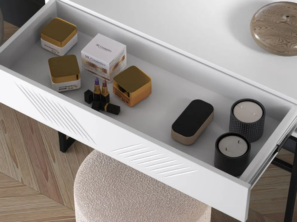 Toaletka KLARA biały mat na kosmetyki do sypialni I sklep meblowy MIRAT. styl GLAMOUR kolekcja KLARA
