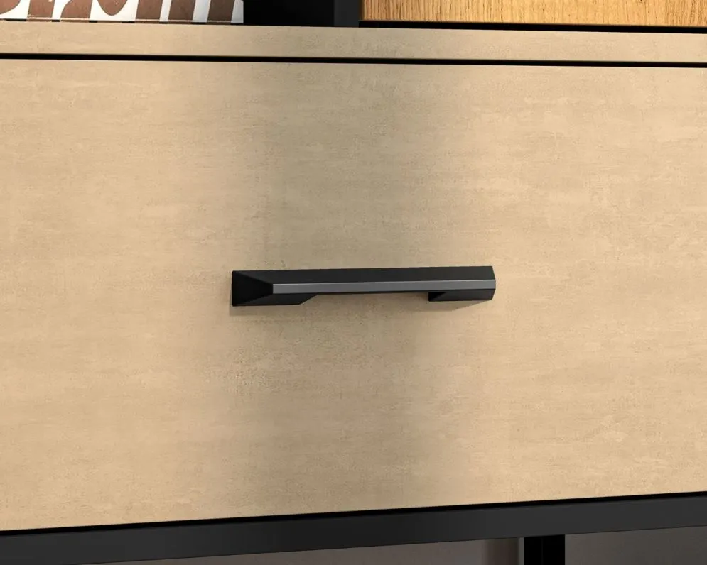 Regał niski COLT dąb złoty craft/czarny I sklep meblowy MIRAT. styl LOFT kolekcja COLT