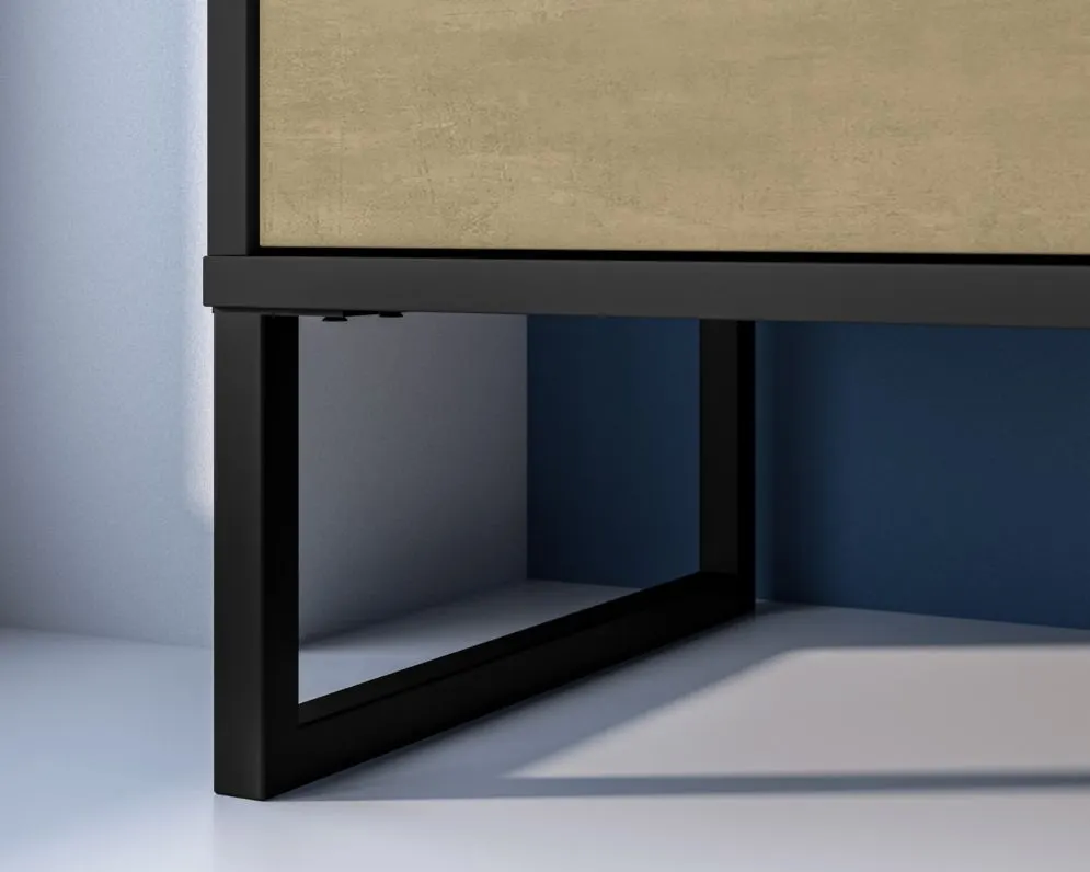 Komoda COLT 06 1D3S 120 dąb złoty craft/czarna I sklep meblowy MIRAT. styl LOFT kolekcja COLT