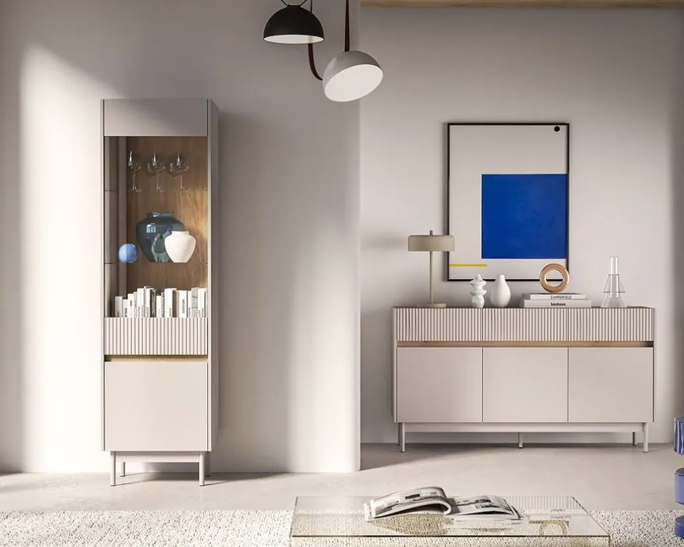 Komoda DUMI 06 2D2S 104 kaszmirowa/dąb cremona I sklep meblowy MIRAT. kolekcja DUMI