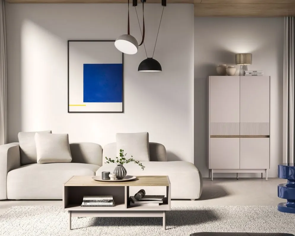 Półka DUMI kaszmirowa I sklep meblowy MIRAT. styl RYFLOWANY kolekcja DUMI