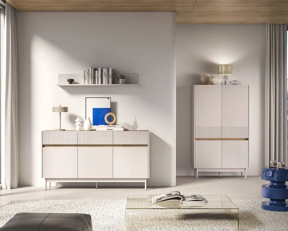 Półka DUMI kaszmirowa I sklep meblowy MIRAT. styl RYFLOWANY kolekcja DUMI