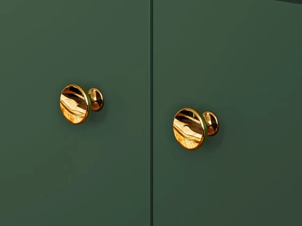 Komoda GRIN 2D3S zielona dwudrzwiowa nowoczesna I sklep meblowy MIRAT. styl GLAMOUR