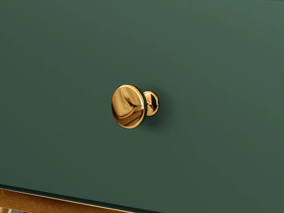 Szafka nocna GRIN 2S zielona z półką polskiej produkcji I sklep meblowy MIRAT. styl GLAMOUR kolekcja GRIN