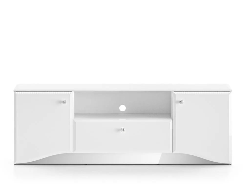 Szafka RTV BLANC 03 1D2S 160 biały połysk I sklep meblowy MIRAT. styl GLAMOUR kolekcja BLANC