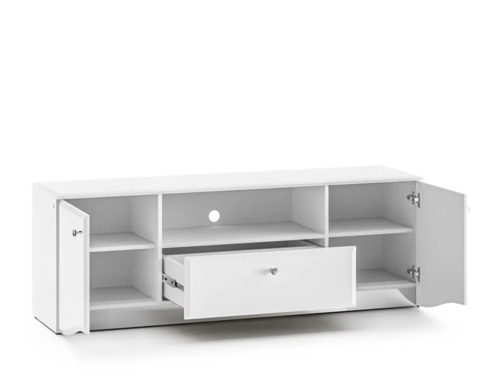 Szafka RTV BLANC 03 1D2S 160 biały połysk I sklep meblowy MIRAT. styl GLAMOUR kolekcja BLANC