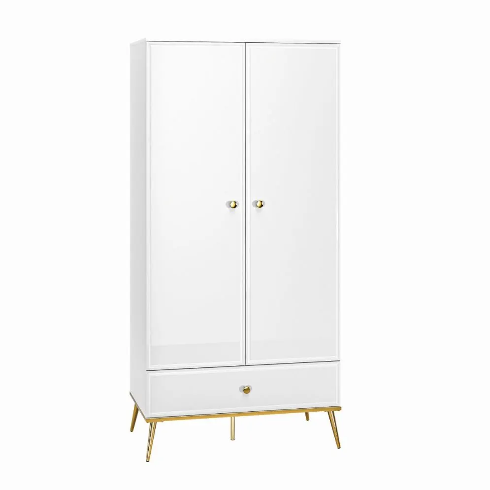 Szafa GALENA 2D biały połysk dwudrzwiowa do salonu I sklep meblowy MIRAT. styl GLAMOUR kolekcja GALENA