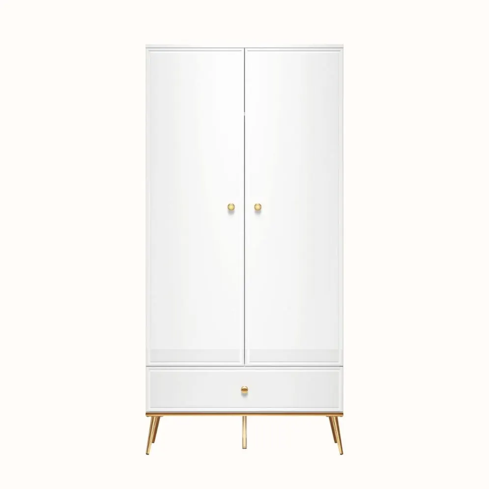 Szafa GALENA 2D biały połysk dwudrzwiowa do salonu I sklep meblowy MIRAT. styl GLAMOUR kolekcja GALENA