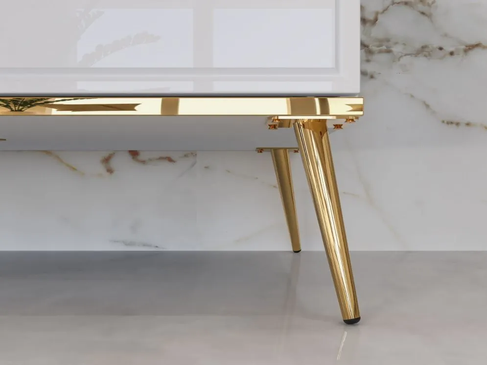 Szafa GALENA 2D biały połysk dwudrzwiowa do salonu I sklep meblowy MIRAT. styl GLAMOUR kolekcja GALENA