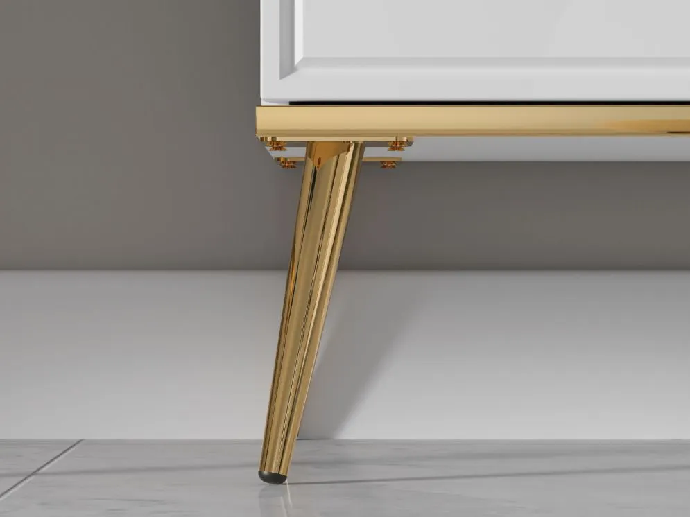 Witryna niska GALENA biały połysk z podświetleniem w stylu glamour I sklep meblowy MIRAT. styl GLAMOUR kolekcja GALENA