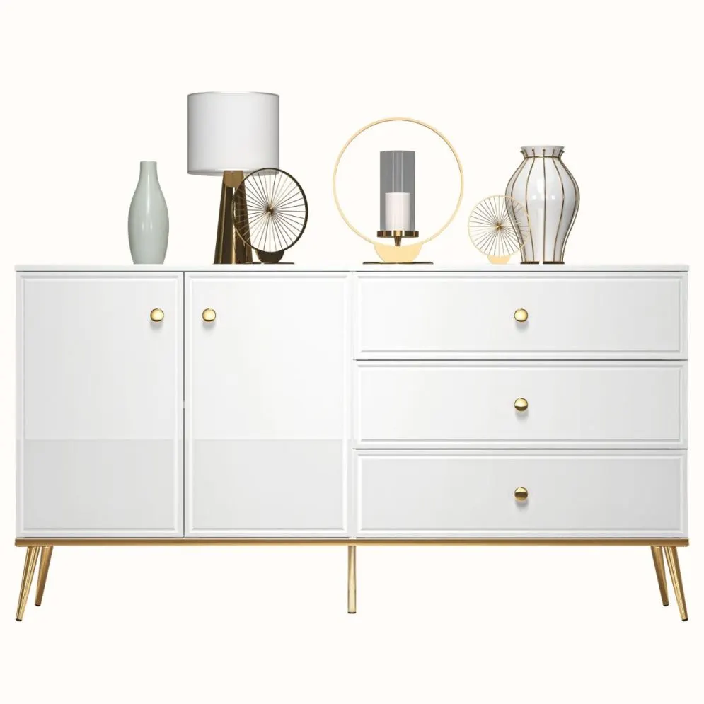 Komoda GALENA 2D3S biały połysk trzyszufladowa do sypialni I sklep meblowy MIRAT. styl GLAMOUR kolekcja GALENA