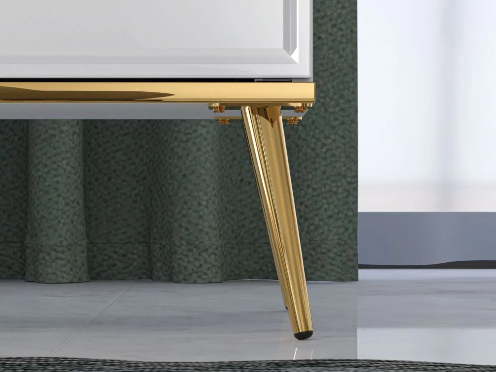 Komoda GALENA 2D3S biały połysk trzyszufladowa do sypialni I sklep meblowy MIRAT. styl GLAMOUR kolekcja GALENA