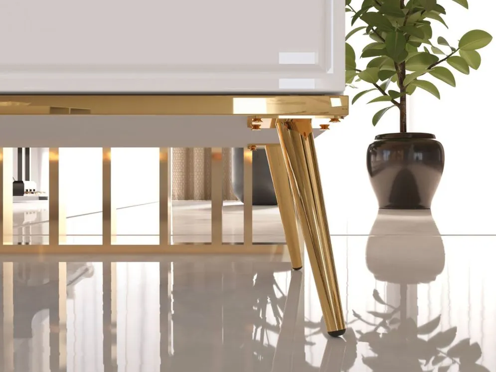 Komoda GALENA 1D3S biały połysk elegancka w stylu glamour I sklep meblowy MIRAT. styl GLAMOUR kolekcja GALENA