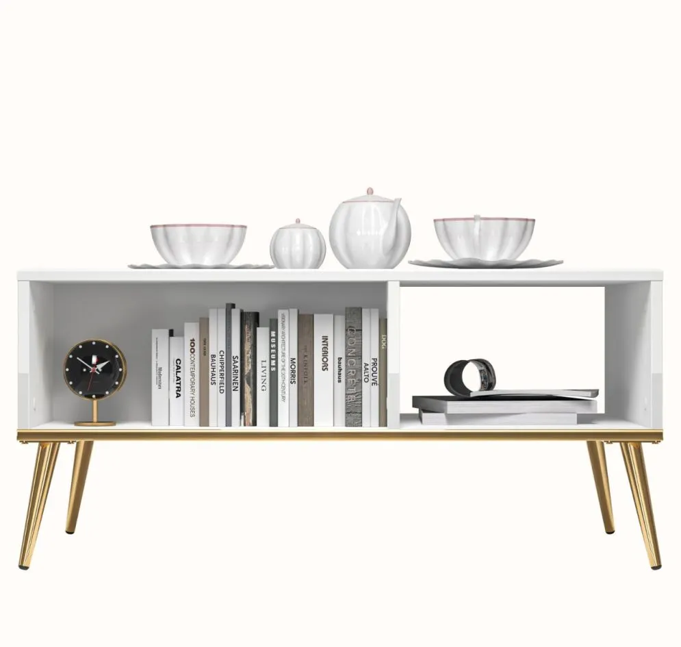 Ława GALENA 90x60 biały połysk z półką do salonu I sklep meblowy MIRAT. styl GLAMOUR kolekcja GALENA