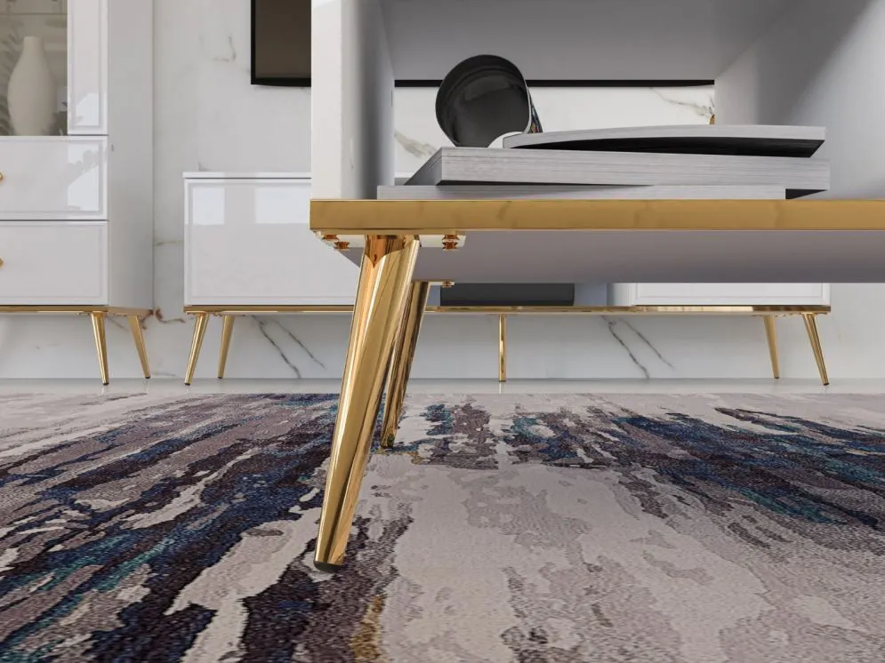 Ława GALENA 90x60 biały połysk z półką do salonu I sklep meblowy MIRAT. styl GLAMOUR kolekcja GALENA