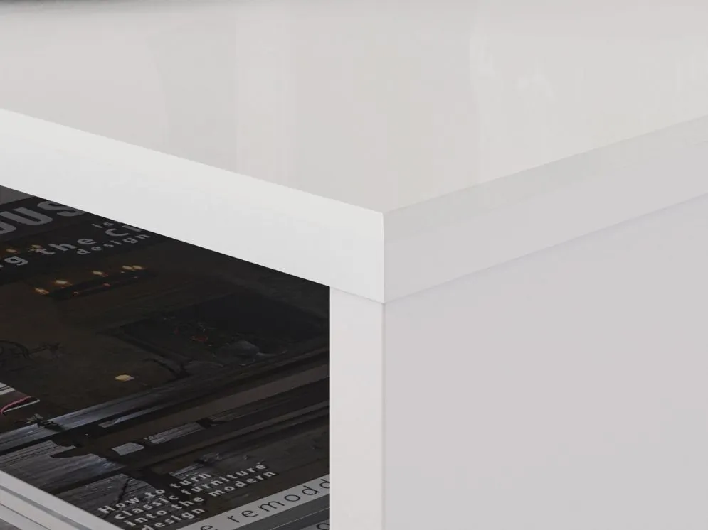 Ława GALENA 90x60 biały połysk z półką do salonu I sklep meblowy MIRAT. styl GLAMOUR kolekcja GALENA