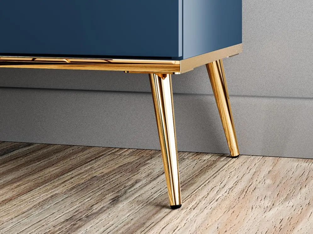 Witryna niska BLU granatowa z cichym domykiem I sklep meblowy MIRAT. styl GLAMOUR kolekcja BLU