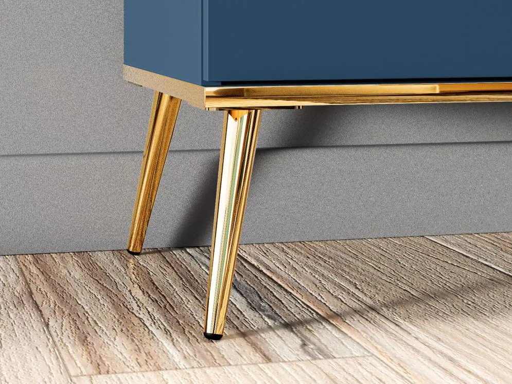 Komoda BLU 2D3S granatowa trzyszufladowa nowoczesna I sklep meblowy MIRAT. styl GLAMOUR kolekcja BLU