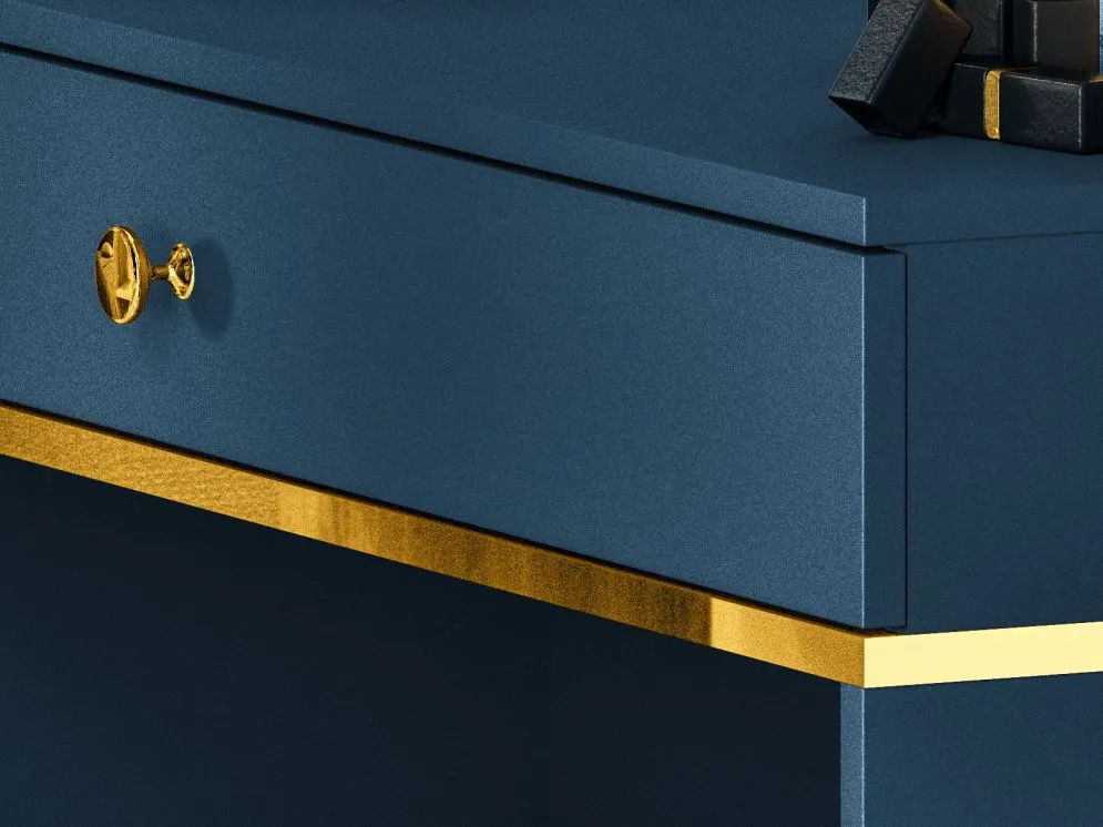Toaletka BLU granatowa na kosmetyki do sypialni I sklep meblowy MIRAT. styl GLAMOUR kolekcja BLU