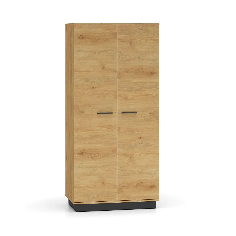 Szafa BRONX 2D 92cm dąb/czarna dwudrzwiowa I sklep meblowy MIRAT. styl SKANDYNAWSKI