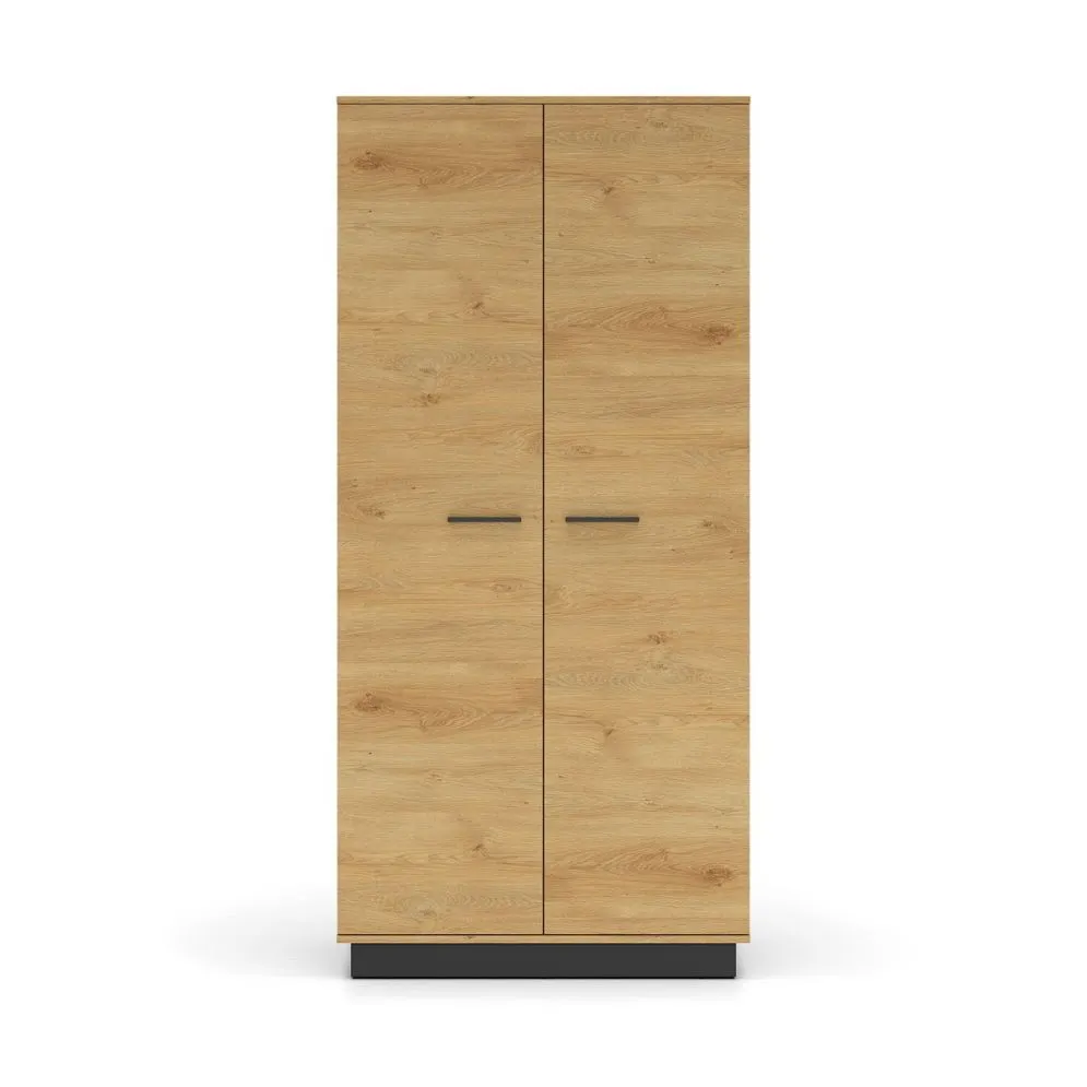 Szafa BRONX 2D 92cm dąb/czarna dwudrzwiowa I sklep meblowy MIRAT. styl SKANDYNAWSKI
