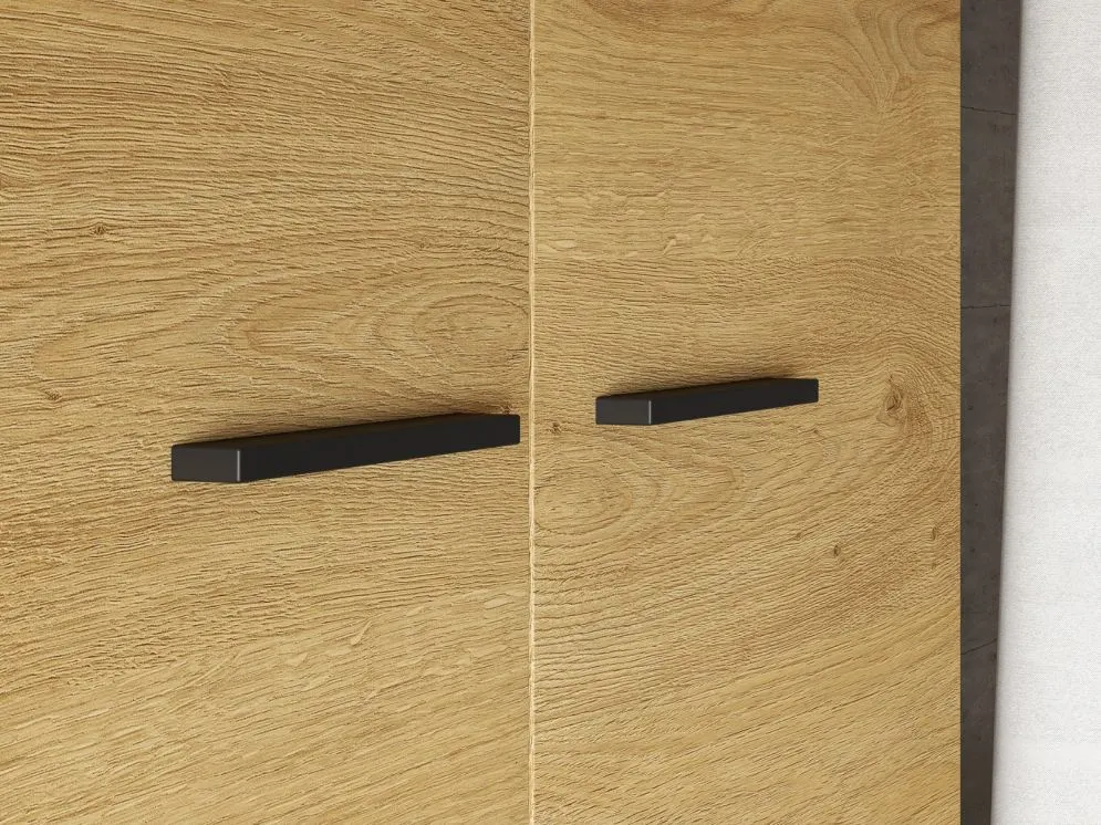Szafa BRONX 2D 92cm dąb/czarna dwudrzwiowa I sklep meblowy MIRAT. styl SKANDYNAWSKI