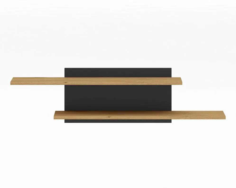 Półka wisząca BRONX 115cm dąb/czarna do salonu I sklep meblowy MIRAT. styl LOFT, SKANDYNAWSKI kolekcja BRONX