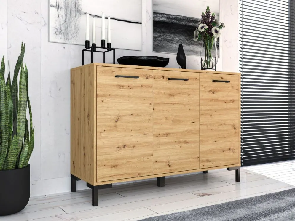 Komoda NIKOLA 3D dąb artisan do salonu I sklep meblowy MIRAT. styl LOFT kolekcja NIKOLA