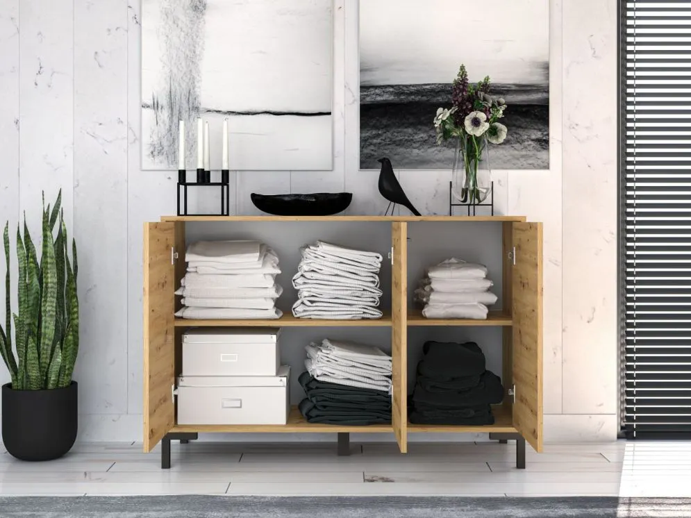 Komoda NIKOLA 3D dąb artisan do salonu I sklep meblowy MIRAT. styl LOFT kolekcja NIKOLA